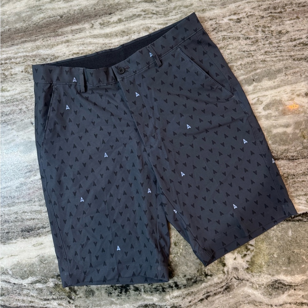 Greg Norman Collection Black Patterned Men's Shorts